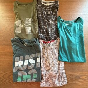 Nike Under Armour Russell Boys Size Small Medium 5pc Shirt Bundle Multicolor EUC